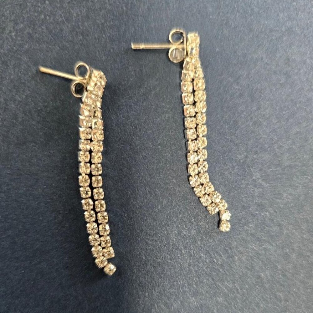 2-strand rhinestone earrings